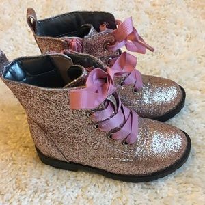 Pink Glitter Boots